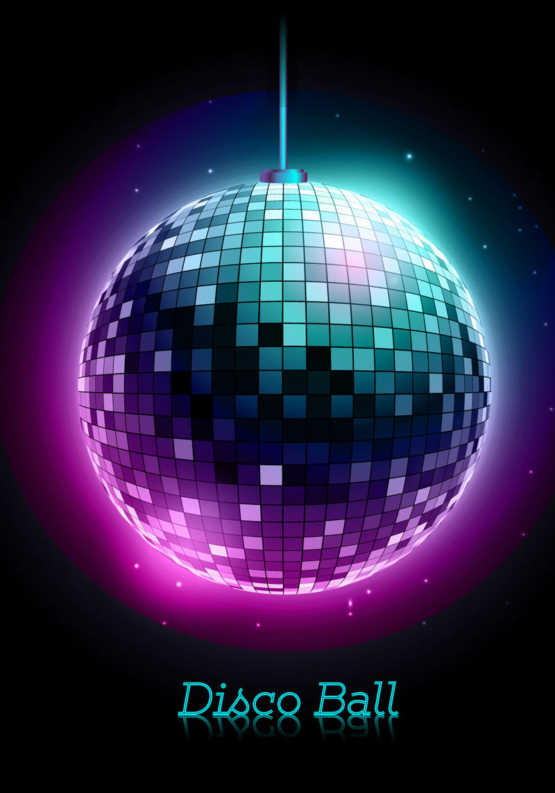 Disco lights glare ball vector material