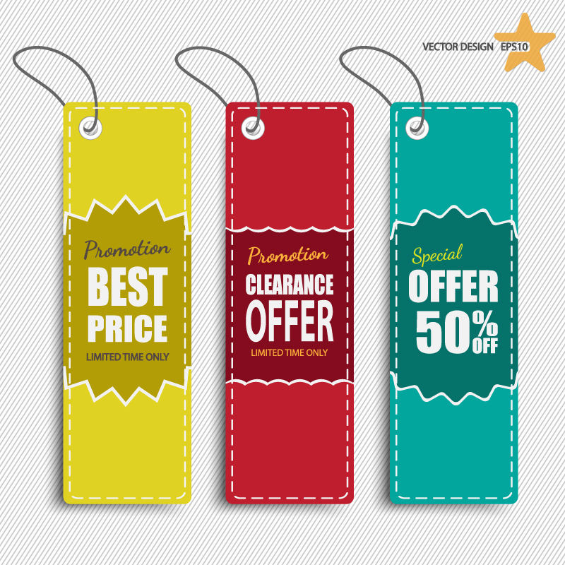 3 discount logo design vector material
