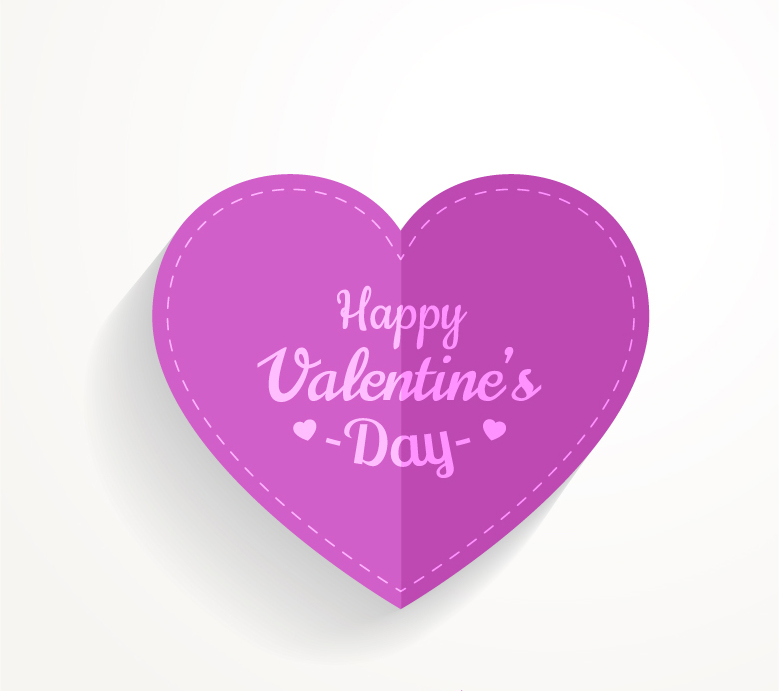 Fold Purple Valentine love vector material

