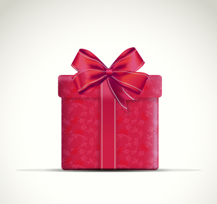 Gift red bow vector material