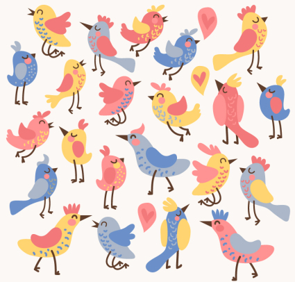 Cartoon bird seamless background vector material
