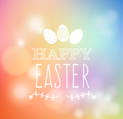 Colorful Easter poster vector material