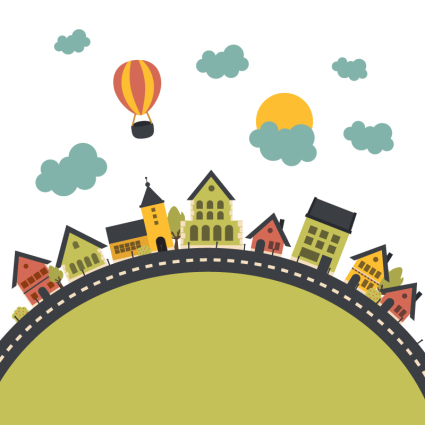 House vector material Cartoon Earth