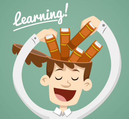 The brain's learning books filled man Vector
