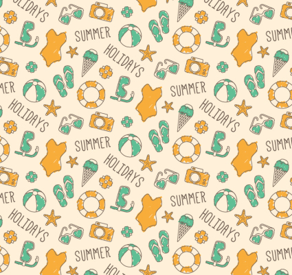 Seamless background vector diagram for summer vacation