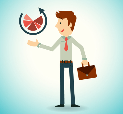 Cartoon commercial man vector material