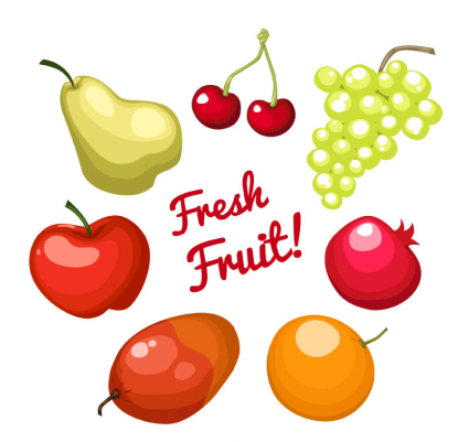 7 delicious fruit vector material