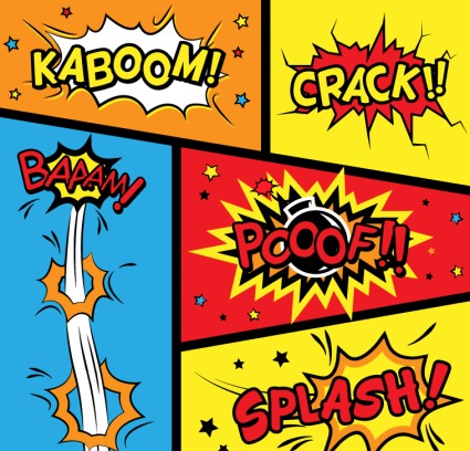 5 cartoon style language frame vector map