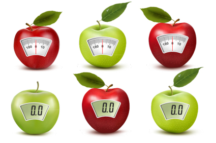 8 Creative Apple electronic scales vector material
