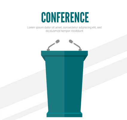Conference room podium design vector material
