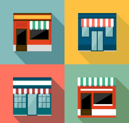 4 flat design vector Store