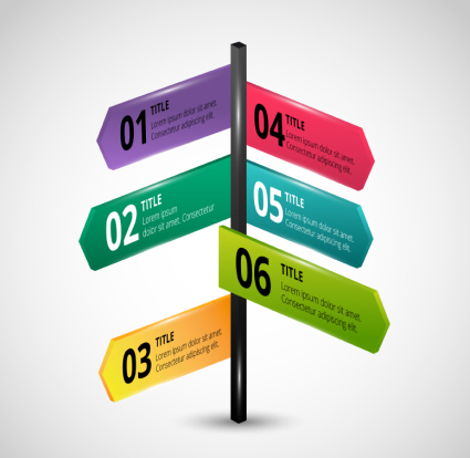 Crossroads brand business color information map vector material