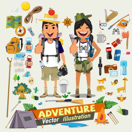 Creative safari element vector material