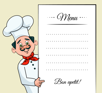 Creative chef decorates the menu