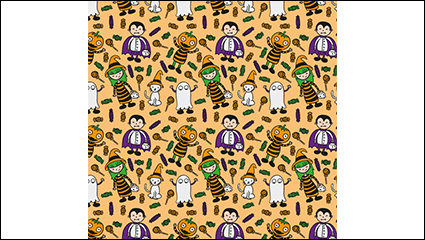 Cartoon Halloween seamless background element vector material