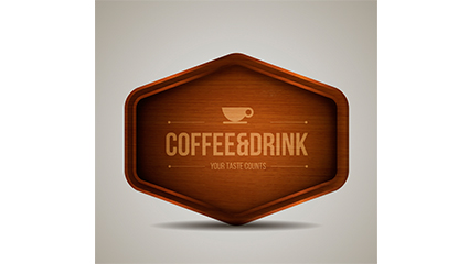Creative wooden coffee card vector material