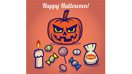 9 cartoon Halloween element vector material