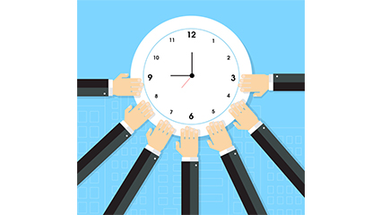 Arms stretched clock vector material