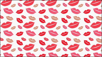 Red Lips seamless background vector material