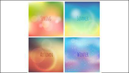 Creative fantasy background vector material Four Seasons