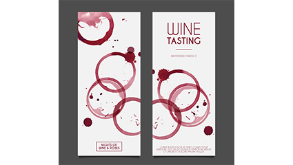 Stained water tasting invitation cards vector material