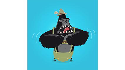 Cartoon crying gorilla vector material