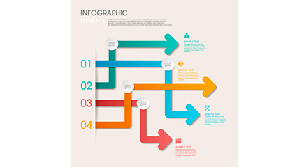 Colored arrows vector diagram Business Information