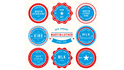 8 Martin Luther King Day badge vector material