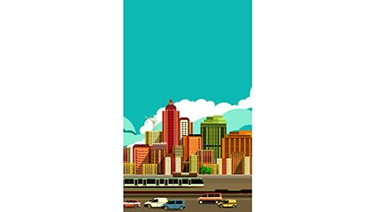 Color urban architecture illustration vector material