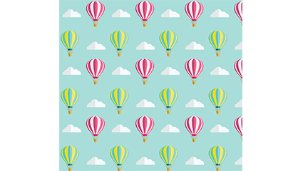Striped hot air balloon seamless background vector material