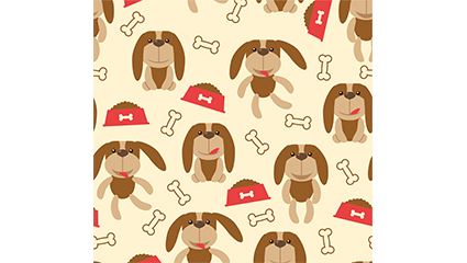 Seamless background vector cartoon dog