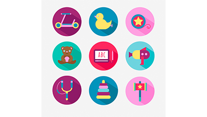 9 circular toy icon vector material