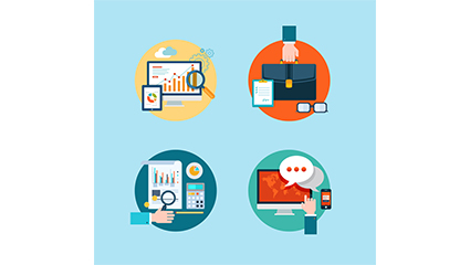 4 Business icon element vector material