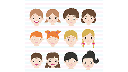 12 Lovely children vector material Avatar
