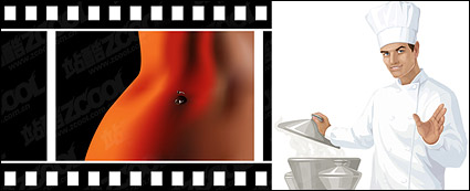 A woman with waist chef vector material