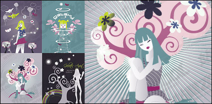 Alternative theme vector material girl