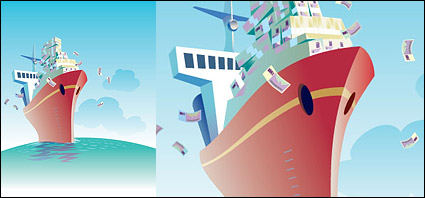 Illustrated the theme of the commercial shipping