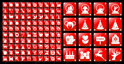 Simple red Christmas icon vector material