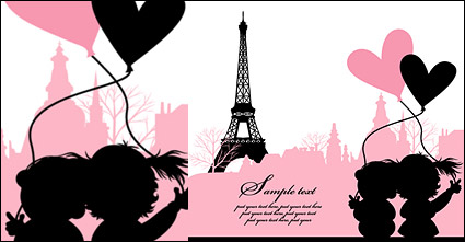 Paris, France, love vector material
