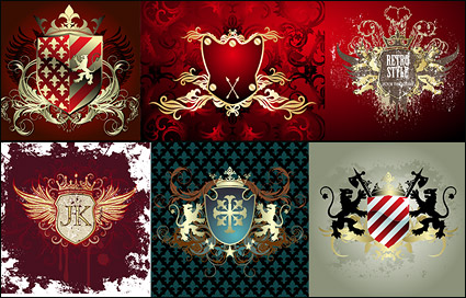 shield material patterns wings vector