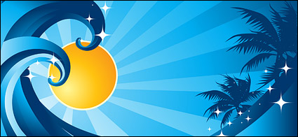 Coconut tree sun wave vector material