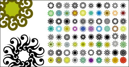 Variety of classical elements in a circular pattern vector material-3