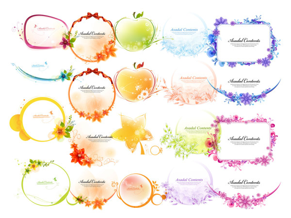 Ribbon, bows, apples, leaves, flowers 