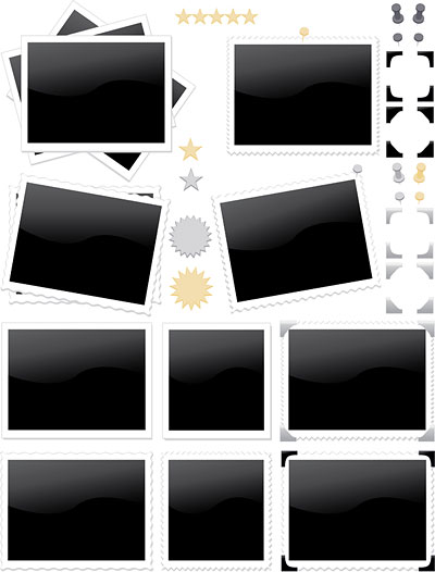 Photo stamps icon vector material