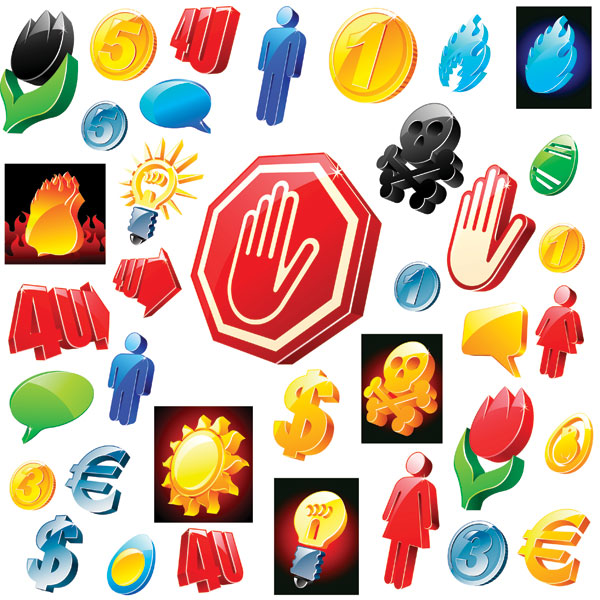 3D three-dimensional icon vector material
