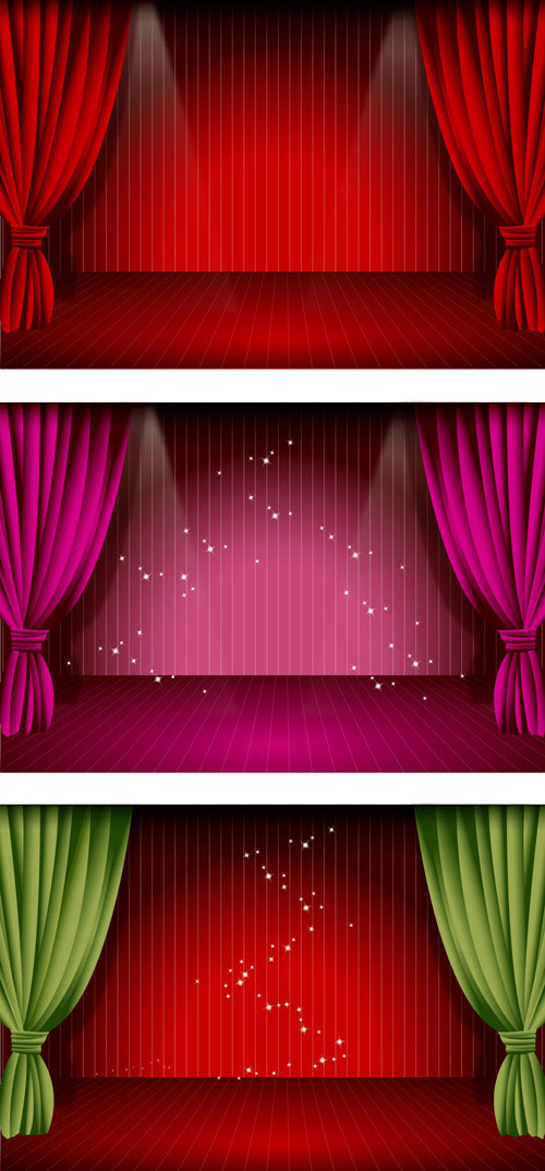 stage curtain vector 