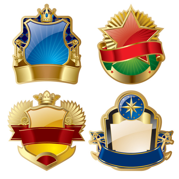 Gold Medal badge Hua Lili vector material