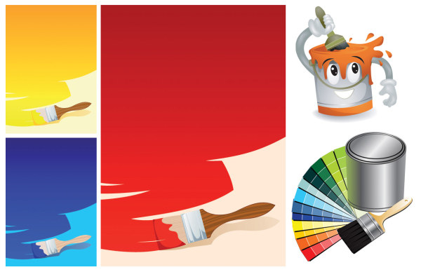 Lovely paint theme vector material