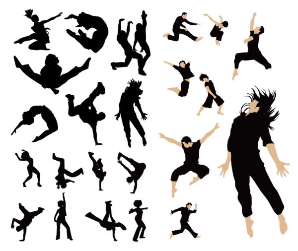 Dancing people vector material