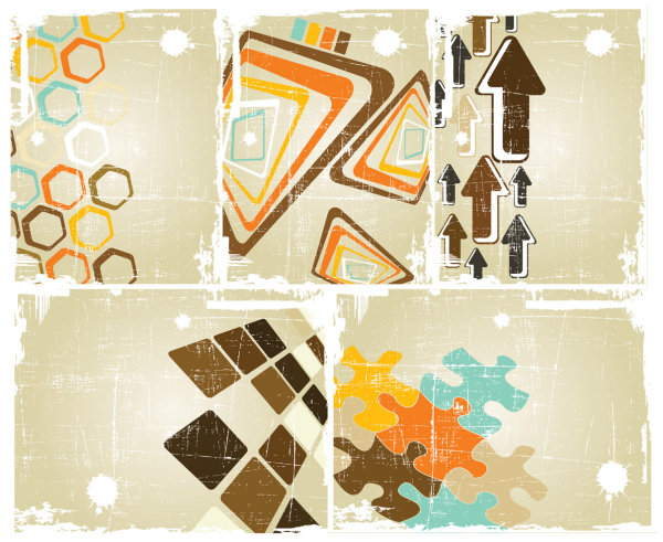 Material retro vector background of old posters